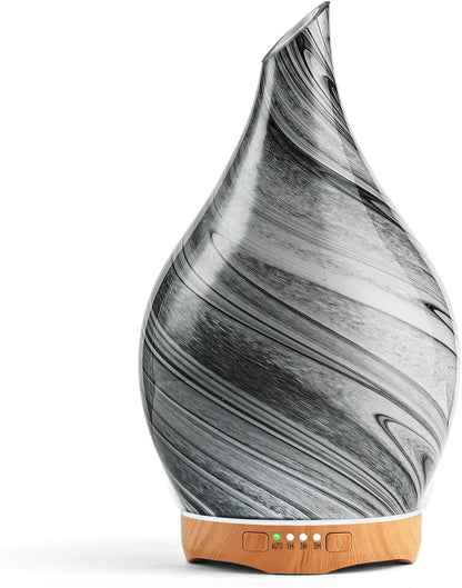 Porseme 280Ml Essential Oil Diffuser 3D Hand-Blown Glass Aroma Diffusor, Aromatherapy Unltrasonic Cool Mist Deffuser, 7 Color Changing Humidifier, Waterless Shut-Off, Timer Function for Home Office