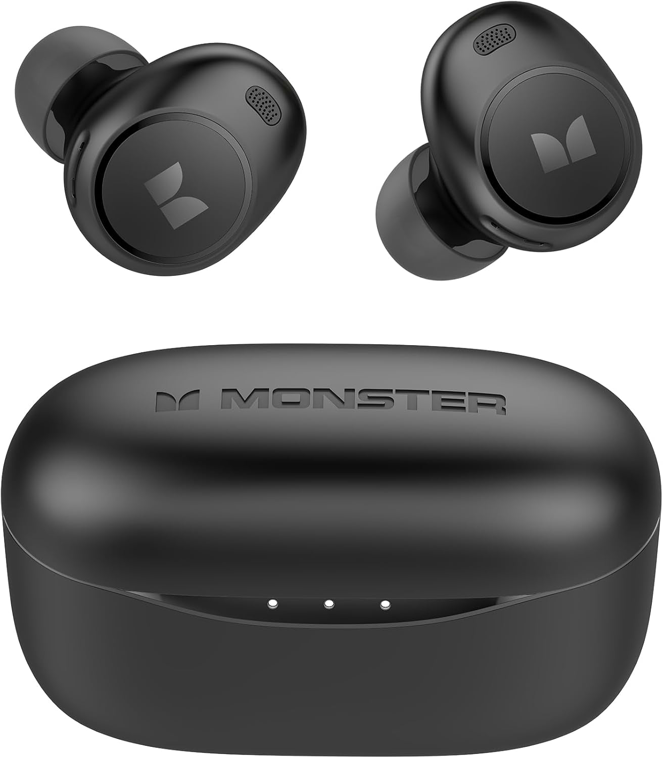 Monster Wireless Earbuds,5.3 In-Ear Headphones Bluetooth Headphones Touch Control with Charging Case, Bluetooth Earbuds,32H Play Black