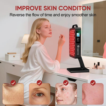 PEDETE Red Light Therapy Panel for Face & Body | Relieve Pain, Improve Skin & Sleep, High Power LED Light (630/660/810/850/940Nm)