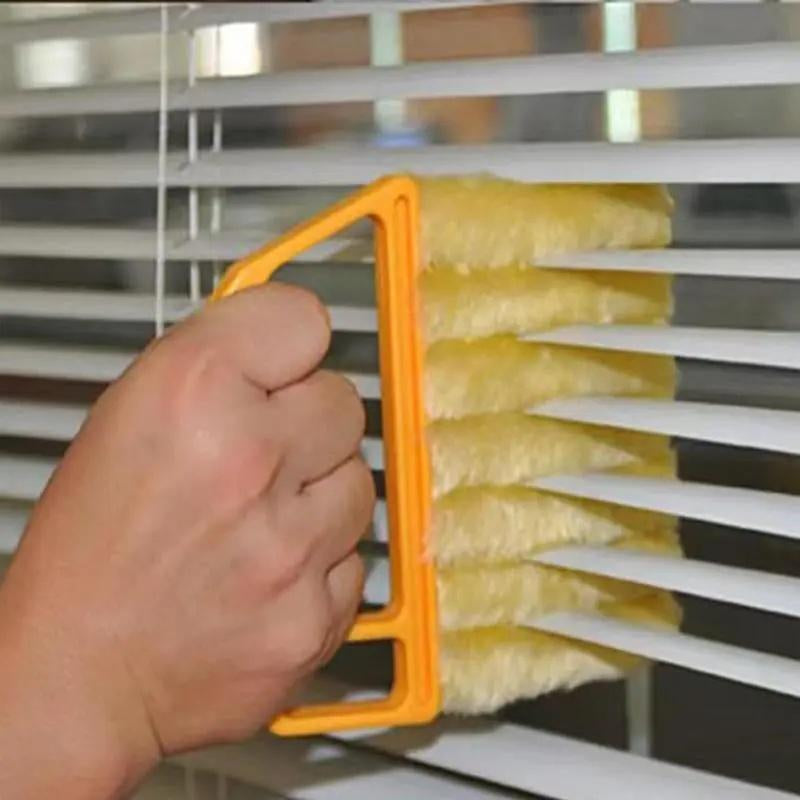 3Pcs Window Blind Cleaning Brush, Window Blind Cleaner, Air Conditioning Outlet Dust Removal Brush, Hand-Held Curtain Brush, Heavy Duty, Home Care Supplies, Yellow Household Items-Mm