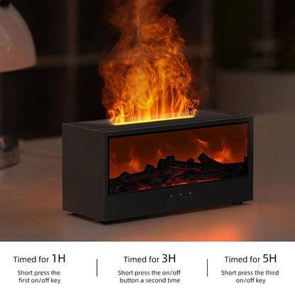 300 Ml Essential Oil Diffuser, 7 Color Flame Modes - Aroma Therapy Device, Air Humidifier , Air Purifier, Fragrance Diffuser, Automatic Shut-Off, Timer and Remote Control, Suitable for Home and Bedroom, Can Be Given as a Gift. Fireplace Humidifier