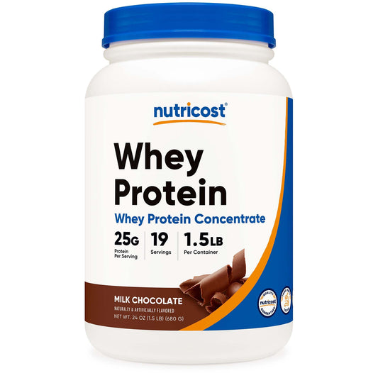 Oral Supplement Nutricost Whey Protein Concentrate Chocolate Flavor Powder 1.5 lb. Canister NCW025102