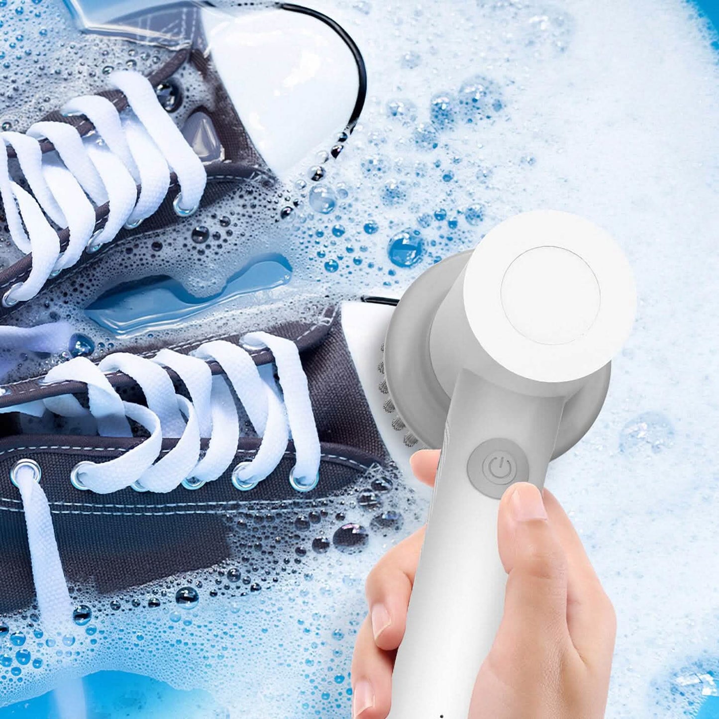 Electric Handheld Spin Scrubber Cordless Cleaning Brush with 2 Rotating Speeds