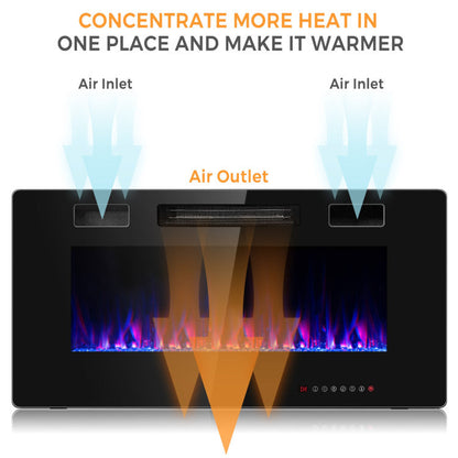 36" Slim Wall Mount Fireplace