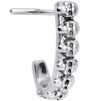 20G Halloween Scary Skulls Faux Hoop L Shaped Nose Ring