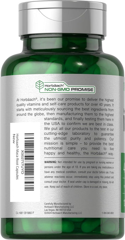 Maca Root Capsules for Men and Women | 120 Pills | High Potency Extract | Non-Gmo and Gluten Free Formula