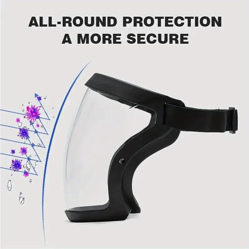Full Face Super Protective Shields, Anti-Blue Light Unisex Cycling Face Shield with Splash Proof Full Face Protective Protect Eyes, Nose, Mouth, Anti-Splash and Anti-Sand Headgear