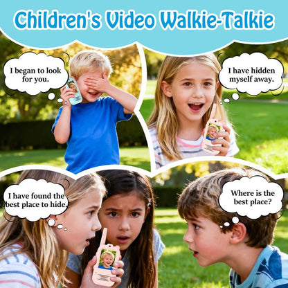 Video Walkie Talkies for Kids, Christmas Gift Handheld Rechargeable Video Intercom Kids Walkie Talkies, Indoor Outdoor Toys for Family Games, Outside, Camping, Hiking for Boys Girls Ages 3-12 (Blue/Pink)
