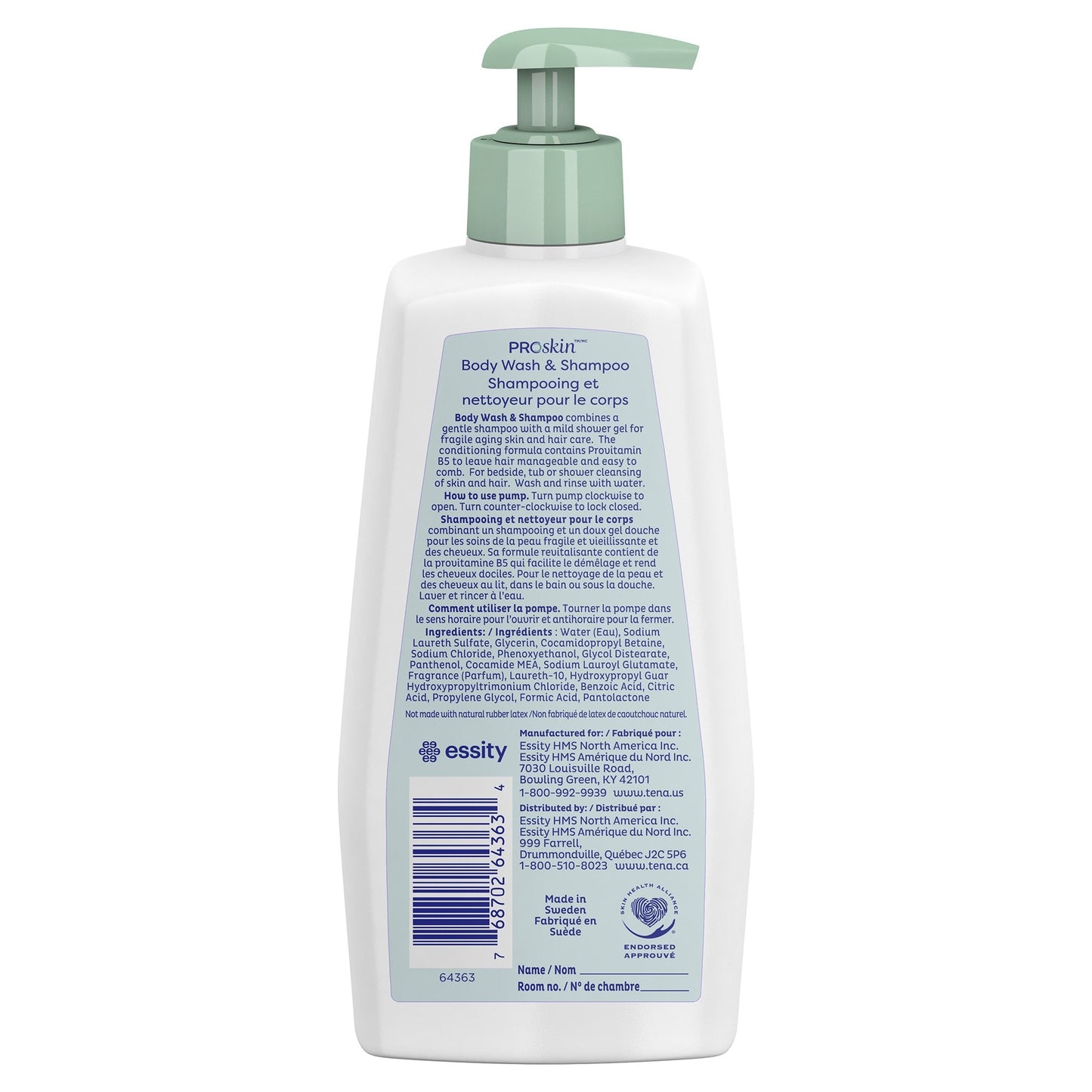 Tena® Scented Shampoo and Body Wash, 16.9 oz. Pump Bottle 64363