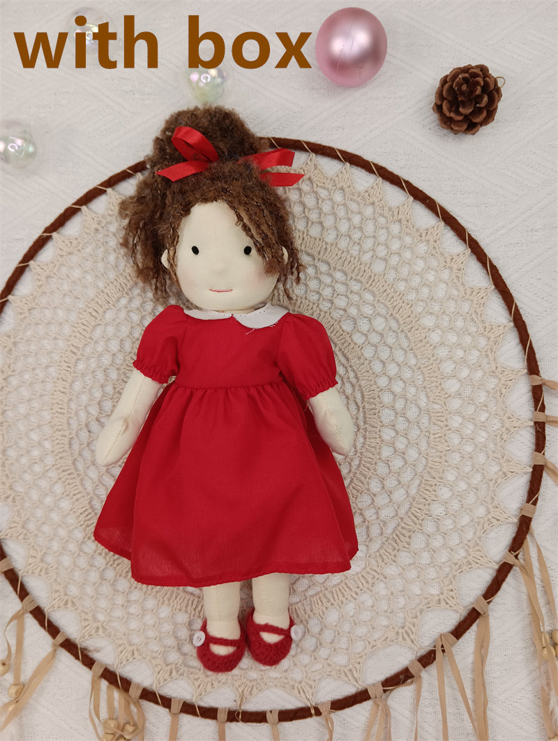 Handmade Plush Doll Golden Curly Girl Finished Product
