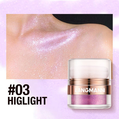 Highlight Face Powder Pat Face Body Blush Shading Powder