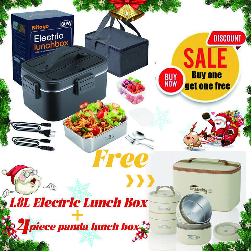 Electric Lunch Box Food Heater 80W，12V/24V/110V Self Heating Lunchboxfor Work/Car/Truck with Insulated Bag，1.5/1.8L,Dealsforyoudays