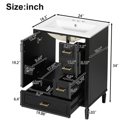 Traditional Bathroom Vanity Set With Soft Close Doors