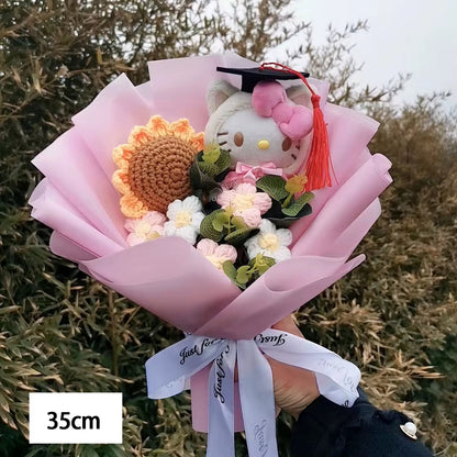 Hello Kitty Cartoon Plush Bouquet Anime Rose Flowers Doll Home Wedding Decoration Christmas Valentine'S Day Gift