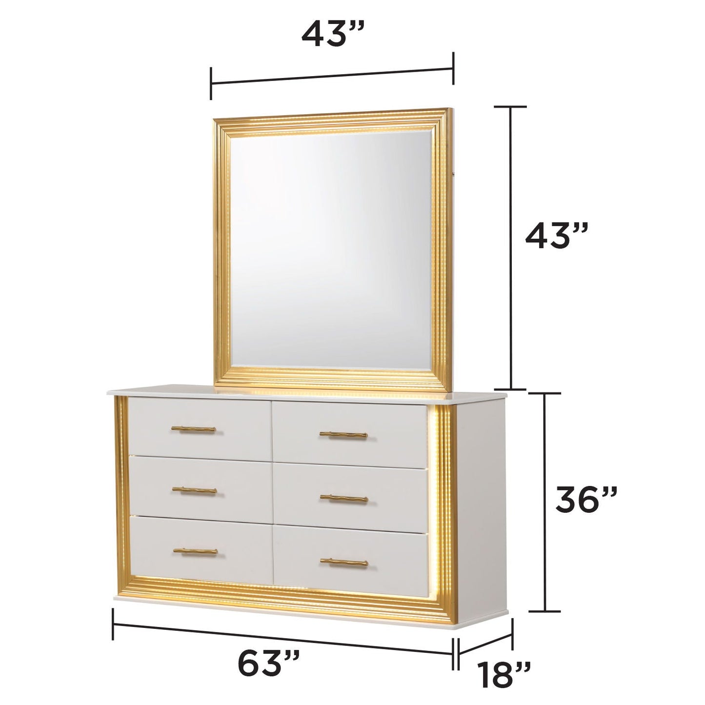 Obsession - Bedroom Set With LED