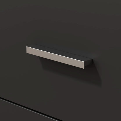 55 Inch L Shaped Computer Desk Black Storage Cabinet