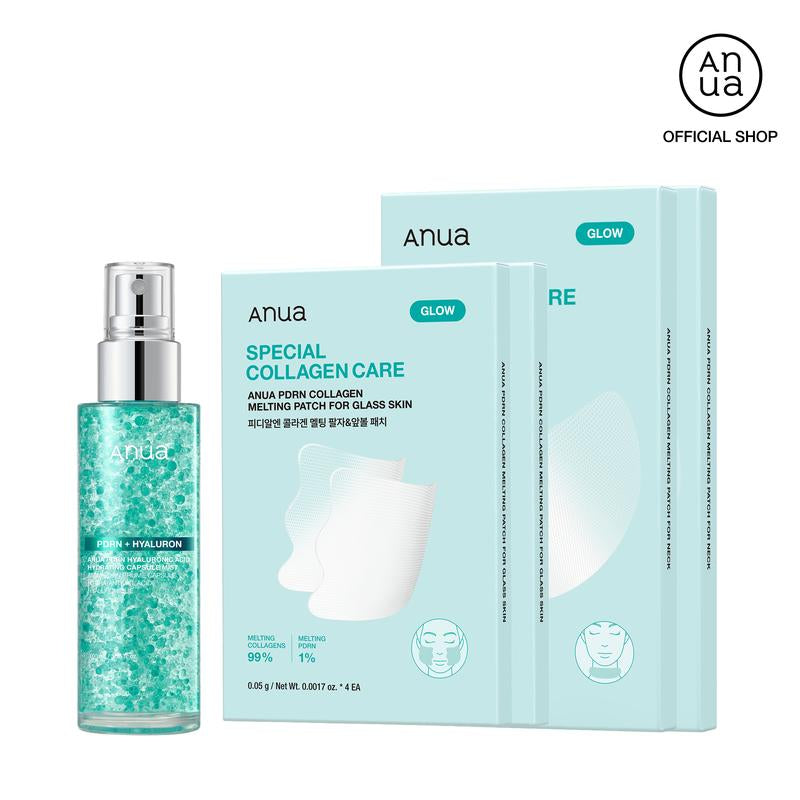 [Anua Official Shop] PDRN Collagen Plumping Wrinkle-Care Bundle L Moisturizer, Glow Spray Serum, Collagen Melting Patch, Plumping, Rejuvenation, Glass Skin, Korean Beauty, Skincare Routine, Facial Mist