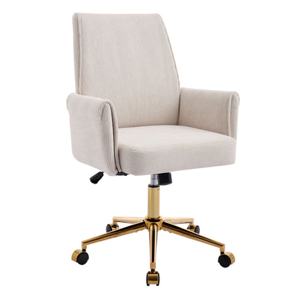 Ergonomic Mid-Back Office Chair With Gold Base
