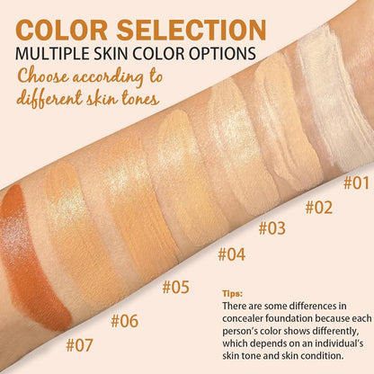 Foundation Stick, Dual-Ended with Brush, 2-In-1 Longwear & Waterproof, Natural Full Makeup Concealer Coverage for Dark Circles & Blemishes with Hydrating Olive & Camellia, 2.09 Oz (04#)