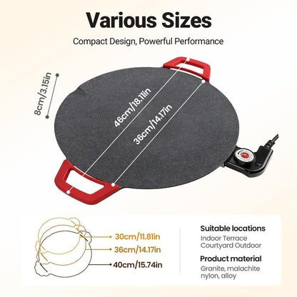 Smokeless Indoor Electric Grill & Nonstick Griddle – Compact, Fast-Heating Tabletop Grill for Steaks, Burgers, Pancakes, BBQ, and Everyday Indoor Cooking