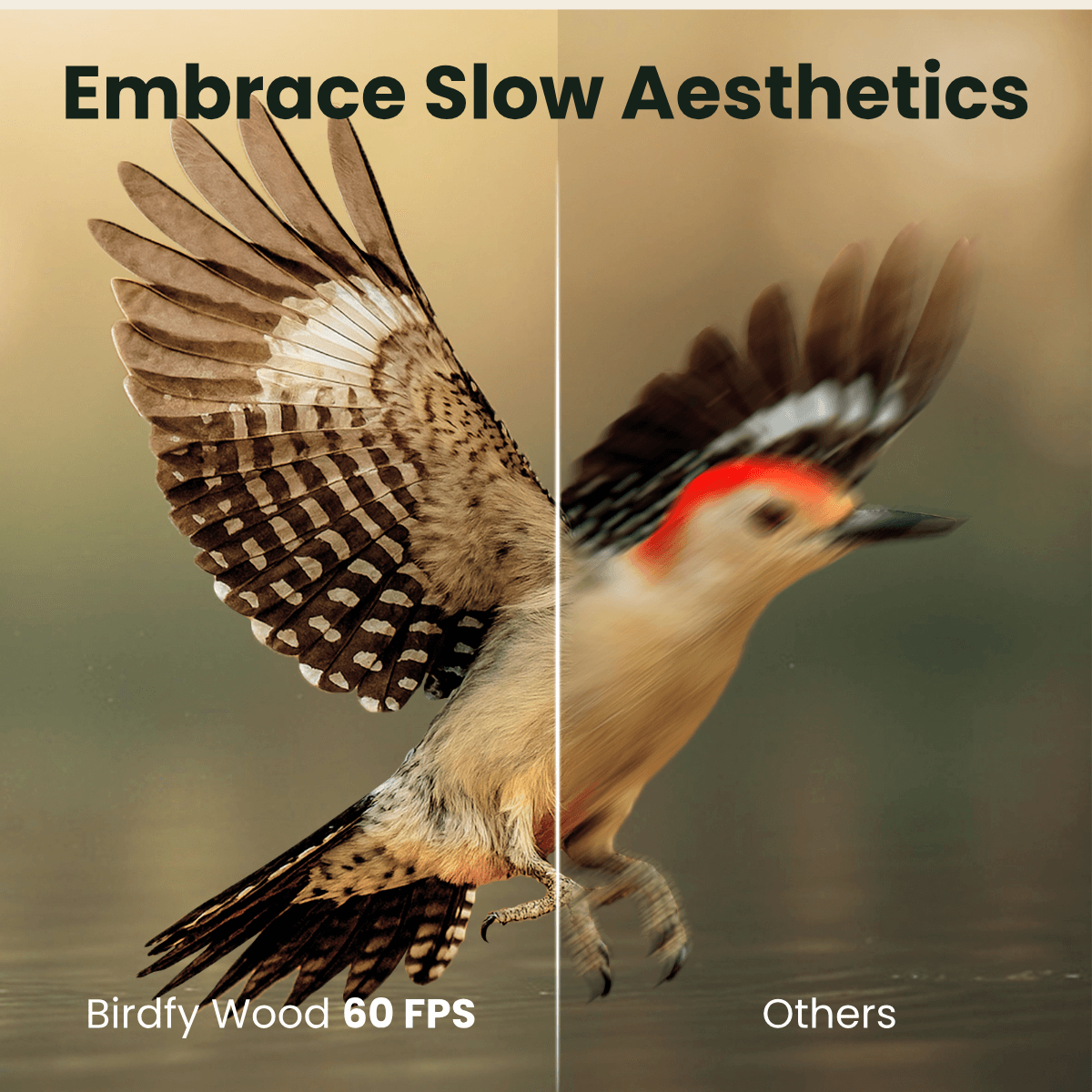 Birdfy Feeder Wood - Wooden Smart Bird Feeder with Camera