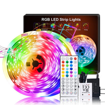 RGB LED Strip Lights 50FT 100FT with Music Sync Smart App Control Color Changing Flexible DIY Home Decoration Kit Remote Included