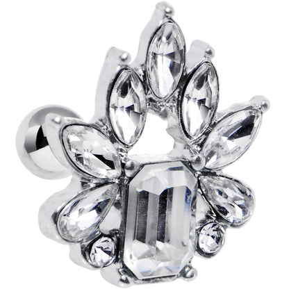 16G 1/4 Clear Gem Flower Tiara Amulet Cartilage Tragus Earring