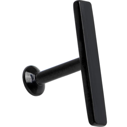 1/4 12mm Black IP Rectangle Internal Thread Daith Cartilage Tragus