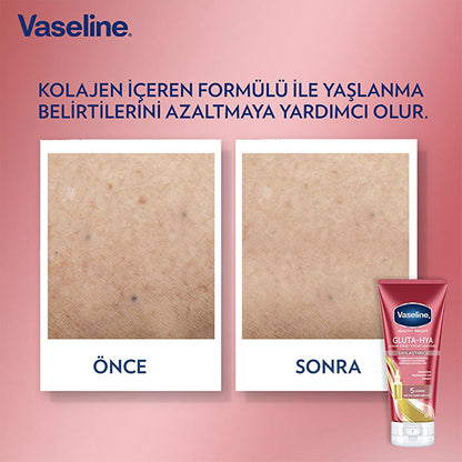 Vaseline Gluta-Hya Firming Body Lotion: Hyaluronic Acid & Collagen for Radiant, Firmer Skin - Intense Hydration, Anti-Aging, Non-Greasy Formula