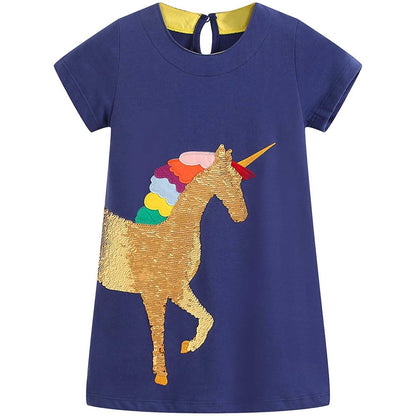Girls Cotton Casual Jersey Dresses