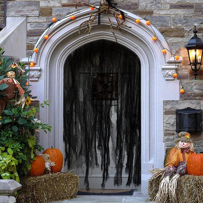 Halloween Black Gauze Cloth | Hanging Decoration for Spooky Events