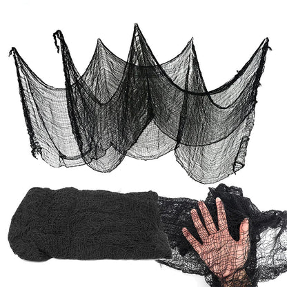 Halloween Black Gauze Cloth | Hanging Decoration for Spooky Events