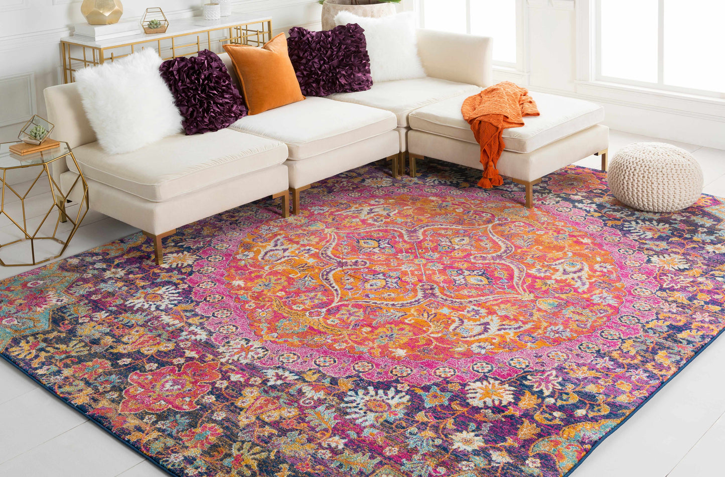 Burnt Orange Ojus Area Rug