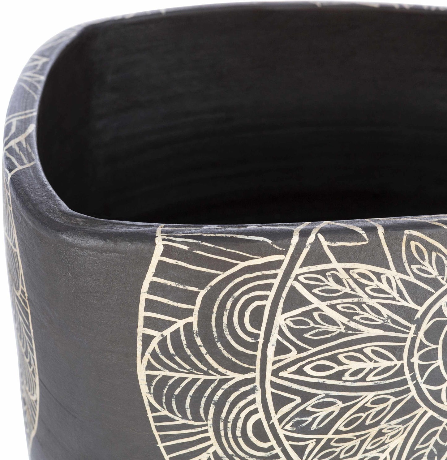 Hearst Terracotta Geometric Black Planter - Clearance