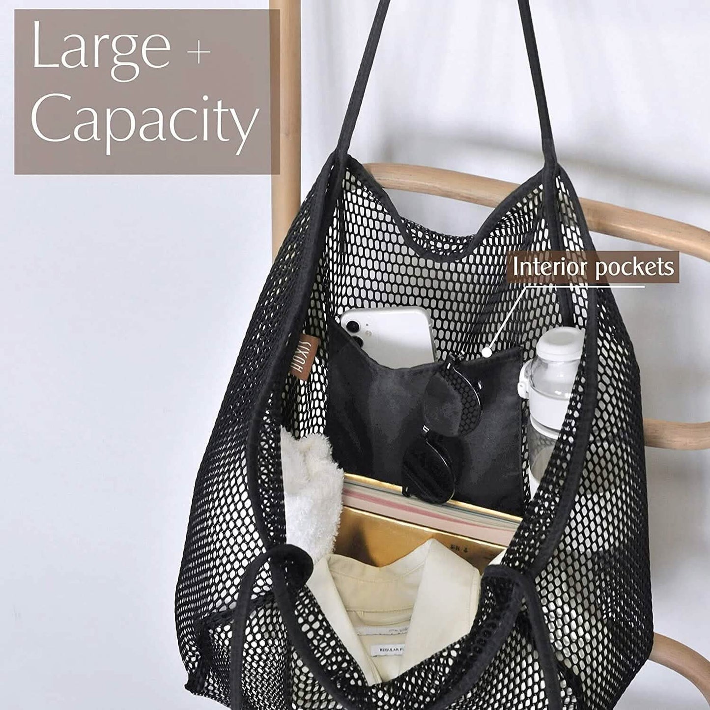 HOXIS Mesh Beach Tote Women's Shoulder Bag