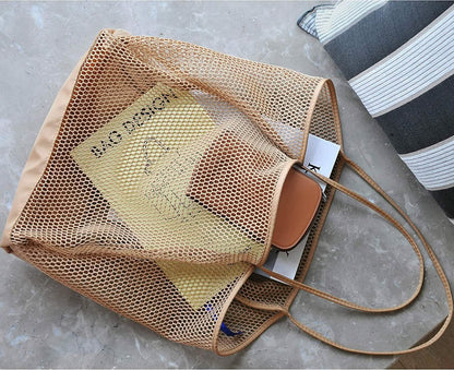 HOXIS Mesh Beach Tote Women's Shoulder Bag