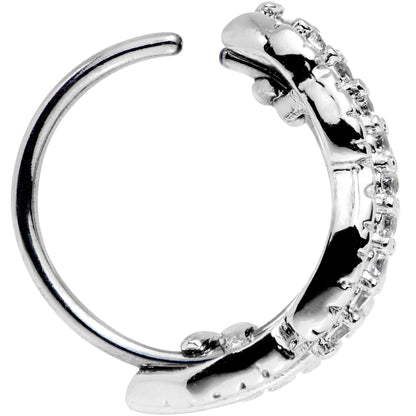 20G Clear CZ Gem Feather Seamless Circular Ring