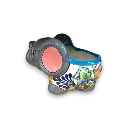 Small Hand-Painted Talavera Elephant Flower Pot | Talavera Planter