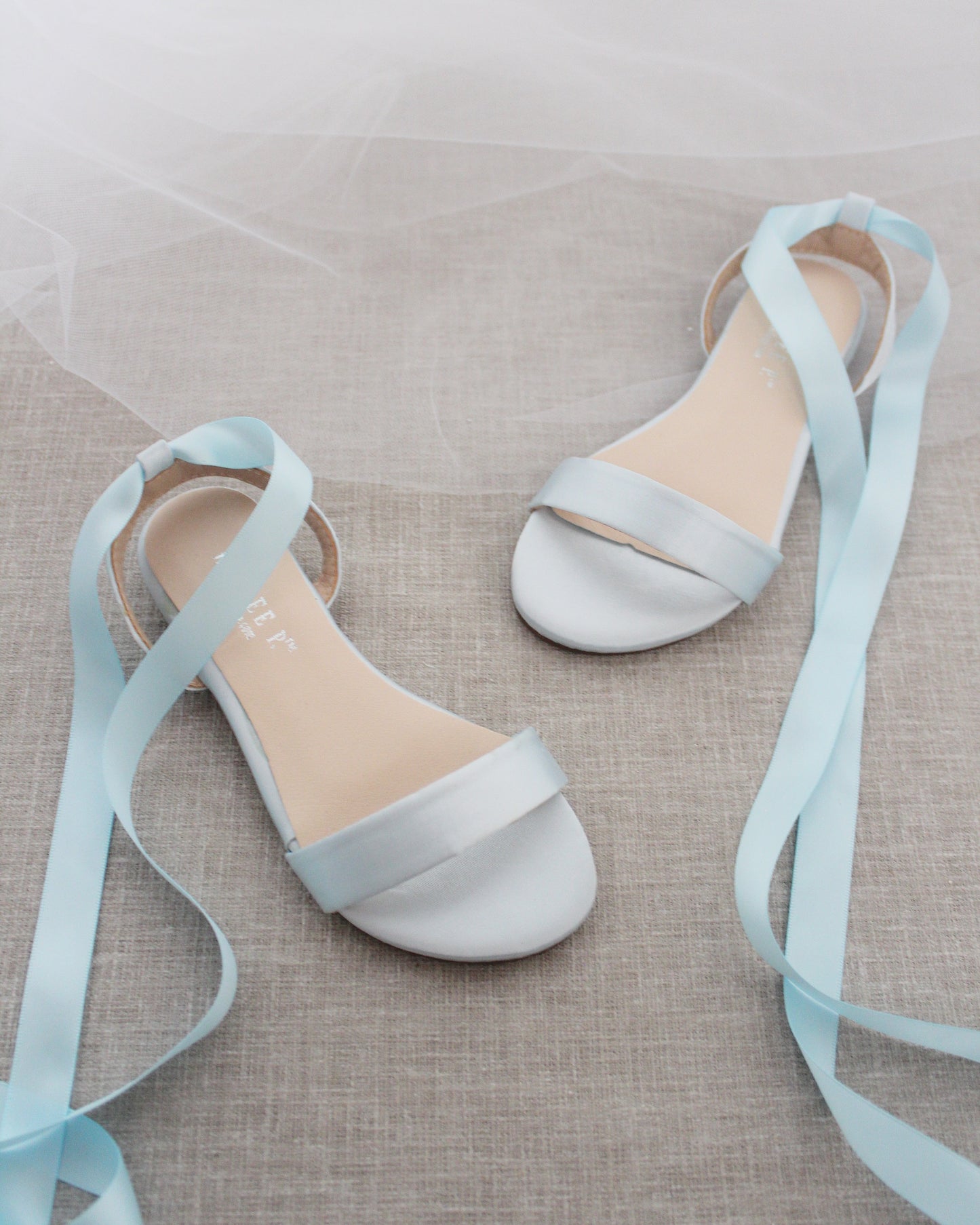 Girls Satin Flat Sandal with Ballerina Lace Up