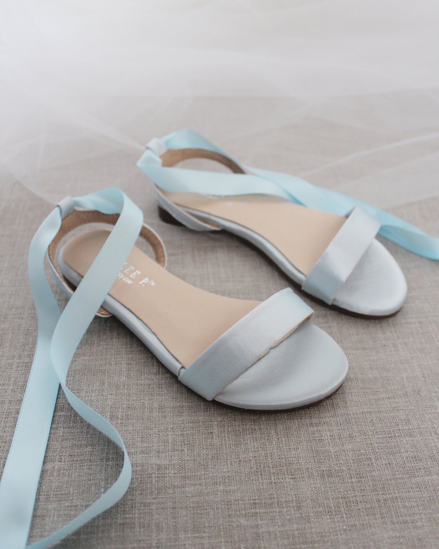 Girls Satin Flat Sandal with Ballerina Lace Up