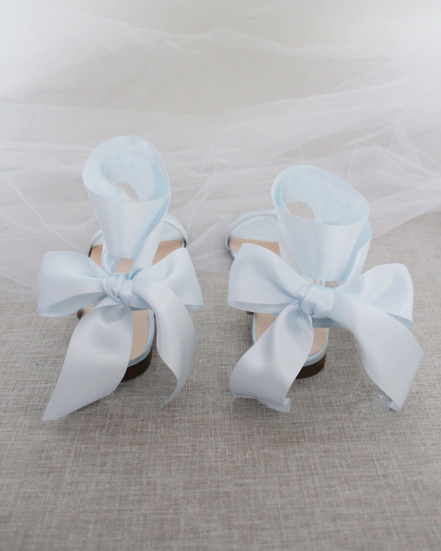 Girls Satin Flat Sandal with Wrapped Satin Tie