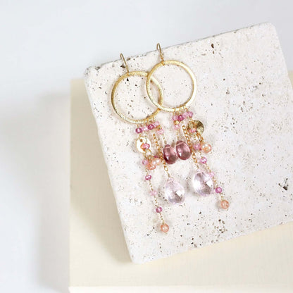 Rose Pink Gemstones Ammil Earrings