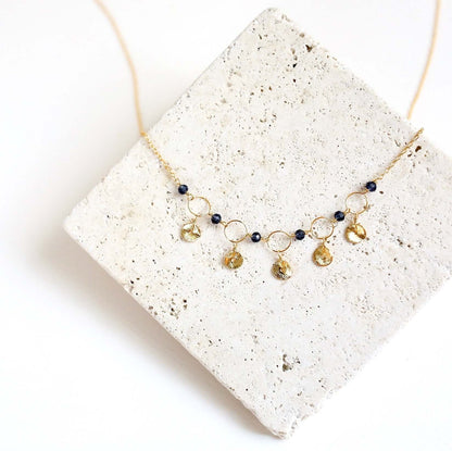 Orange Chalcedony Mini Chain Loop Necklace