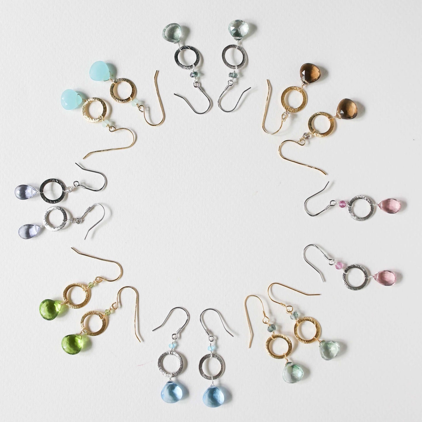 Aquamarine Quartz Silver Airie Earring