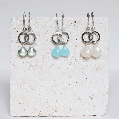 The Airie Earring - White Chalcedony Silver