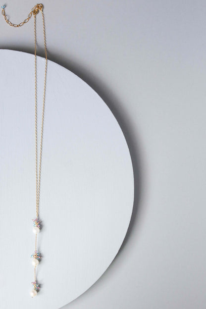 Pearl and Pink Tourmaline Necklace