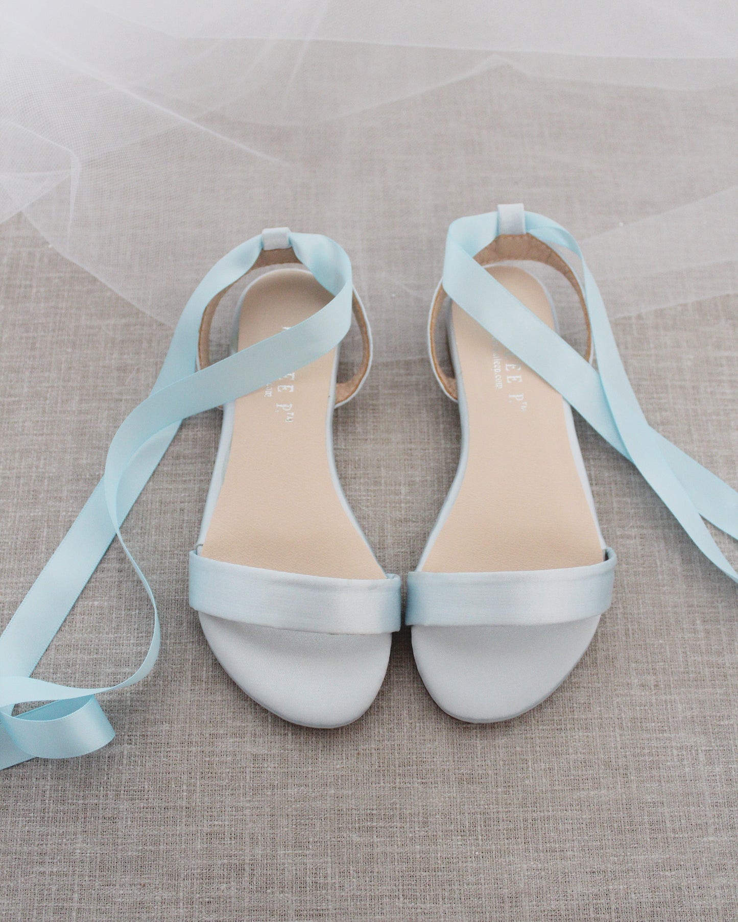 Girls Satin Flat Sandal with Ballerina Lace Up