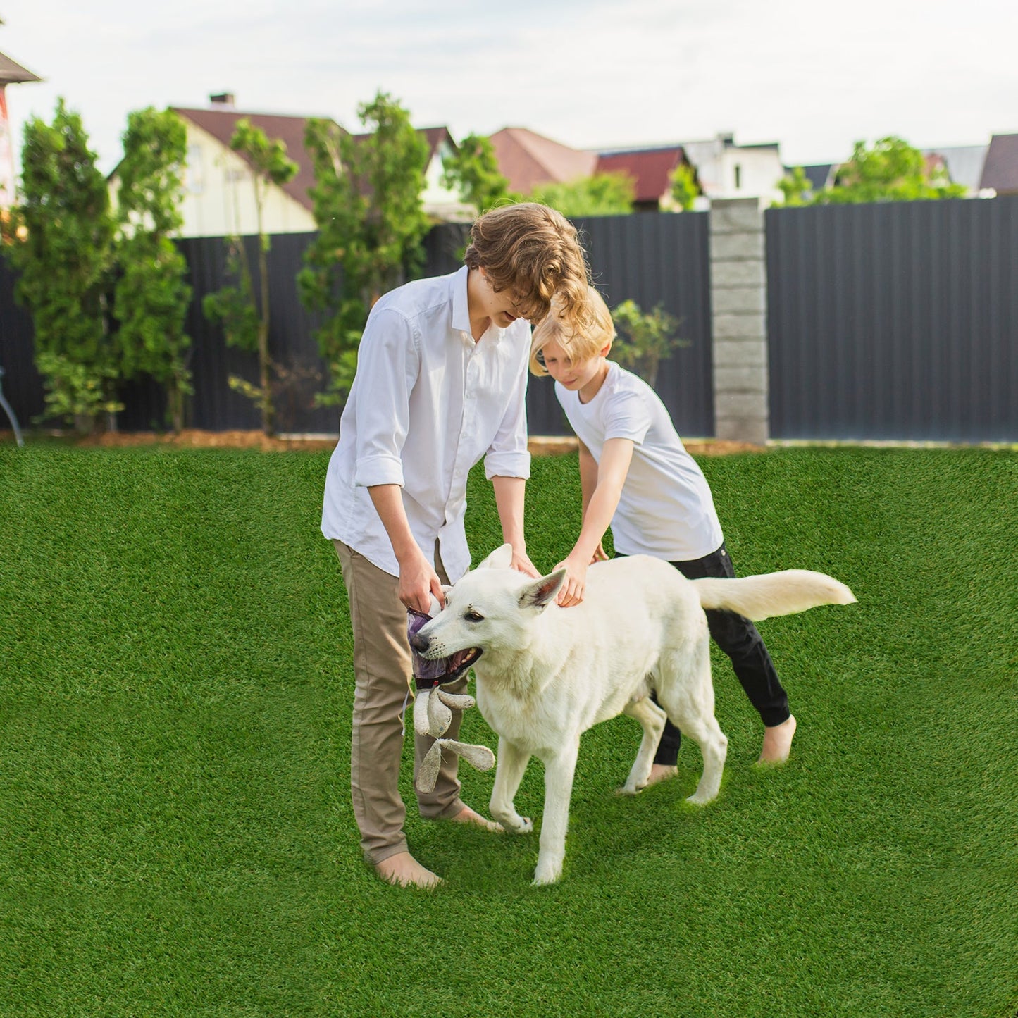 Indoor Outdoor Synthetic Turf Mat with Drainage Holes