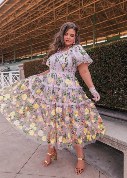 Rose Dress Midi - Lavender
