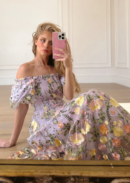 Rose Dress Midi - Lavender